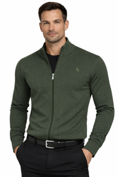 POLO LARA - SWETER MĘSKI ROZPINANY - KHAKI K