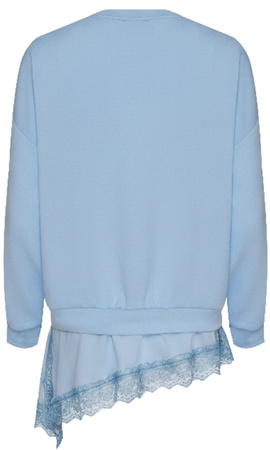 FASHION - BLUZA DAMSKA Z HALKĄ - ID8857 NIEBIESKA