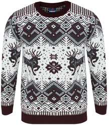 SWETER MĘSKI - 2116 BORDOWY ŚWIĄTECZNY