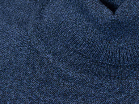 SWETER MĘSKI Z GOLFEM - S8526 CIEMNONIEBIESKI