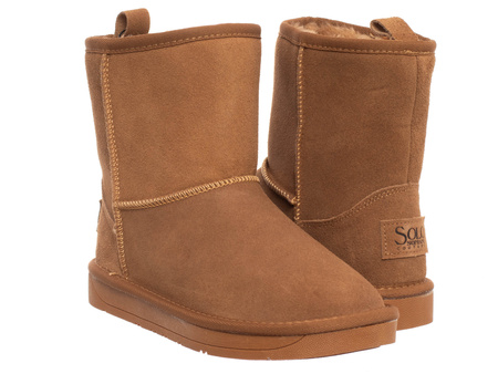 SKÓRZANE BOTKI DAMSKIE - SOLO SOPRANI COUTURE - SCW421P08/21 TIR CAMEL