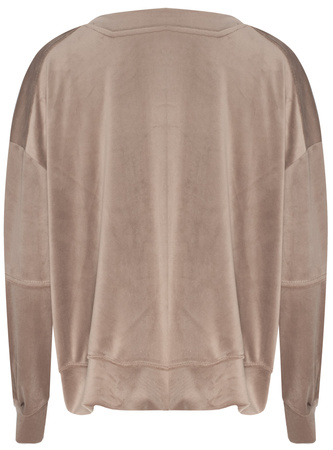 FASHION - WELUROWY KOMPLET DRESOWY DAMSKI - ID8861 JASNOBRĄZOWY