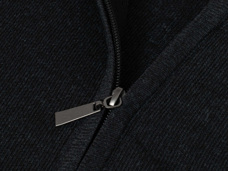 SWETER MĘSKI Z PÓŁGOLFEM ROZPINANY - B-6428/CIEMNOSZARY