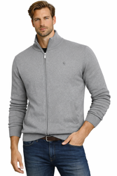 POLO LARA - SWETER MĘSKI ROZPINANY - SZARY