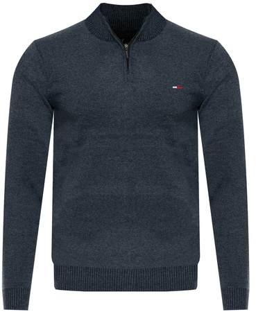 MUST PARKOUR - SWETER MĘSKI Z PÓŁGOLFEM - S8280/GRANATOWY