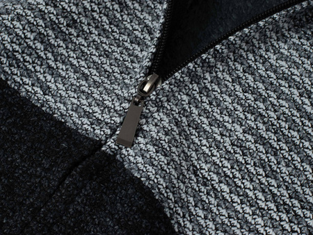 SWETER MĘSKI ROZPINANY - S8655 JASNOSZARY