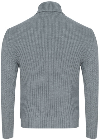 SWETER MĘSKI Z GOLFEM - 3157/SZARY