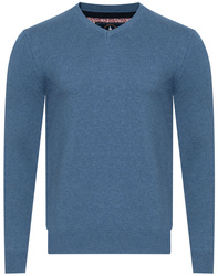 SWETER MĘSKI V-NECK - 201 NIEBIESKI
