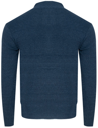 SWETER MĘSKI Z PÓŁGOLFEM - K6007 GRANATOWY
