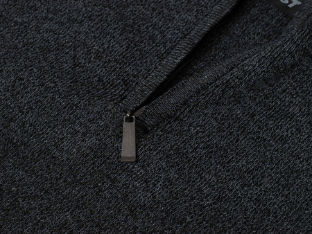 MUST PARKOUR - SWETER MĘSKI Z PÓŁGOLFEM - S8280/CIEMNY SZARY