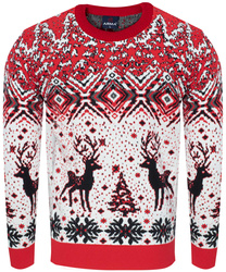 SWETER MĘSKI - 2310 CZERWONY ŚWIĄTECZNY