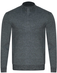 SWETER MĘSKI Z PÓŁGOLFEM - K6011 CIEMNOSZARY
