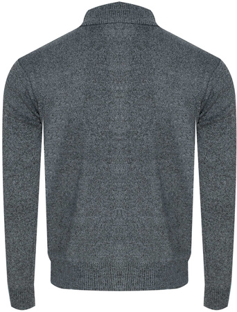 SWETER MĘSKI ROZPINANY - S8162 JASNOSZARY