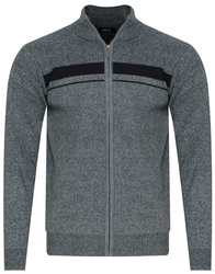 SWETER MĘSKI ROZPINANY - S8162 JASNOSZARY