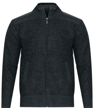 SWETER MĘSKI ROZPINANY - S8627 CIEMNOSZARY