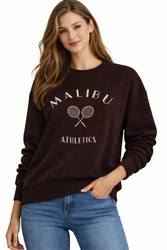 FASHION - BLUZA DAMSKA Z NADRUKIEM - ID8862 BRĄZOWA