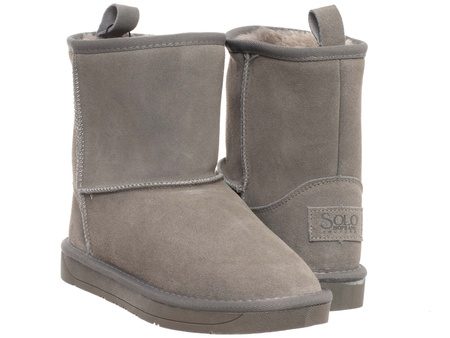 SKÓRZANE BOTKI DAMSKIE - SOLO SOPRANI COUTURE - SCW421P08/22 TIR TAUPE