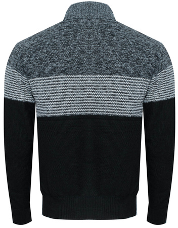 SWETER MĘSKI ROZPINANY - S8655 CIEMNOSZARY