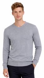 SWETER MĘSKI - B-6425 JASNOSZARY