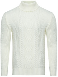 SWETER MĘSKI Z GOLFEM -3157 ECRU