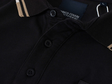 ENRICO COVERI - KOSZULKA MĘSKA POLO Z DŁUGIM RĘKAWEM- CO52507/000