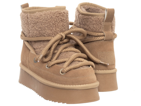 SKÓRZANE BOTKI DAMSKIE -SOLO SOPRANI COUTURE - SCW421P17/04 LUNAR MOUTON