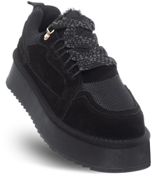 SOLO SOPRANI COUTURE - BUTY DAMSKIE - SSW521P69/03 LOW LACEUP BLACK