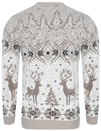 SWETER MĘSKI - 2310 BEŻOWY ŚWIĄTECZNY