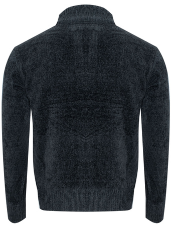 SWETER MĘSKI Z PÓŁGOLFEM - S8682 CIEMNOSZARY