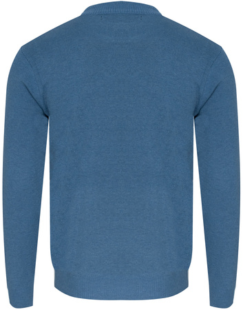 KAIDITE - SWETER MĘSKI Z PÓŁGOLFEM - K6010 JASNONIEBIESKI