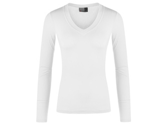 KOSZULKA PROMODORO WOMEN'S WELLNESS LS CHALK WHITE 3360-00 - BIAŁY