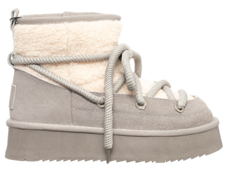 SKÓRZANE BOTKI DAMSKIE - SOLO SOPRANI COUTURE - SCW421P17/02 LUNAR ICE