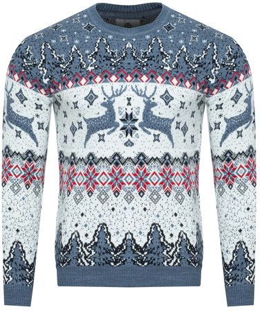 SWETER MĘSKI - 70213 NIEBIESKI ŚWIĄTECZNY