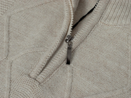 SWETER MĘSKI Z POŁGOLFEM - 8157 BEIGE