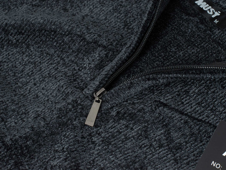 SWETER MĘSKI Z PÓŁGOLFEM - S8682 CIEMNOSZARY