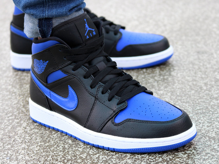 AIR JORDAN 1 MID "Black Hyper Royal" 554724-068