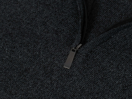 MUST PARKOUR - SWETER MĘSKI Z PÓŁGOLFEM - S8205 CIEMNOSZARY
