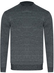 KAIDITE - SWETER MĘSKI Z PÓŁGOLFEM - K6010 CIEMNOSZARY