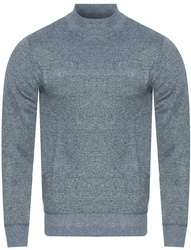 SWETER MĘSKI Z POŁGOLFEM - N616  JASNOSZARY