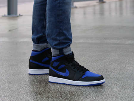 AIR JORDAN 1 MID "Black Hyper Royal" 554724-068