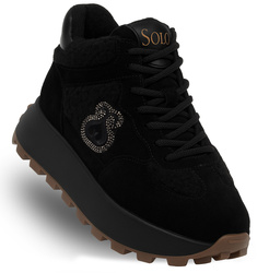 SOLO SOPRANI COUTURE - BUTY DAMSKIE -  SSW527P05/02 AUSTRALIA SUEDE FUR