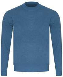 KAIDITE - SWETER MĘSKI Z PÓŁGOLFEM - K6010 JASNONIEBIESKI
