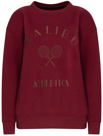 FASHION - BLUZA DAMSKA Z NADRUKIEM - ID8863 BORDOWA