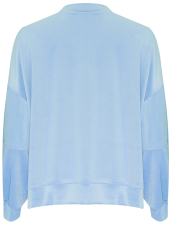 FASHION - WELUROWY KOMPLET DRESOWY DAMSKI - ID8859 NIEBIESKI