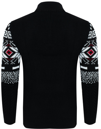 SWETER MĘSKI Z POŁGOLFEM - LORR&MEN 4 CZARNY