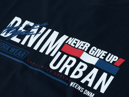 JUMPER - T-SHIRT KOSZULKA MĘSKA - 3024 GRANATOWY