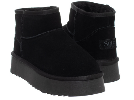 SKÓRZANE BOTKI DAMSKIE - SOLO SOPRANI COUTURE - SCW421P05/01 HUGH PLATFORM BLACK