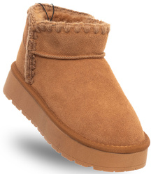 SKÓRZANE BOTKI DAMSKIE - SOLO SOPRANI COUTURE - SCW421P19/21 MISTIK SUEDE CAMEL