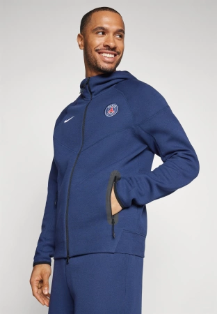 NIKE - BLUZA MĘSKA ROZPIANANA Z KAPTUREM - PSG TECH FLEECE FZ7224-410