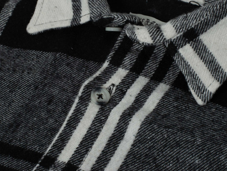 KOSZULA MĘSKA - KREMOWO-CZARNY KRATKA